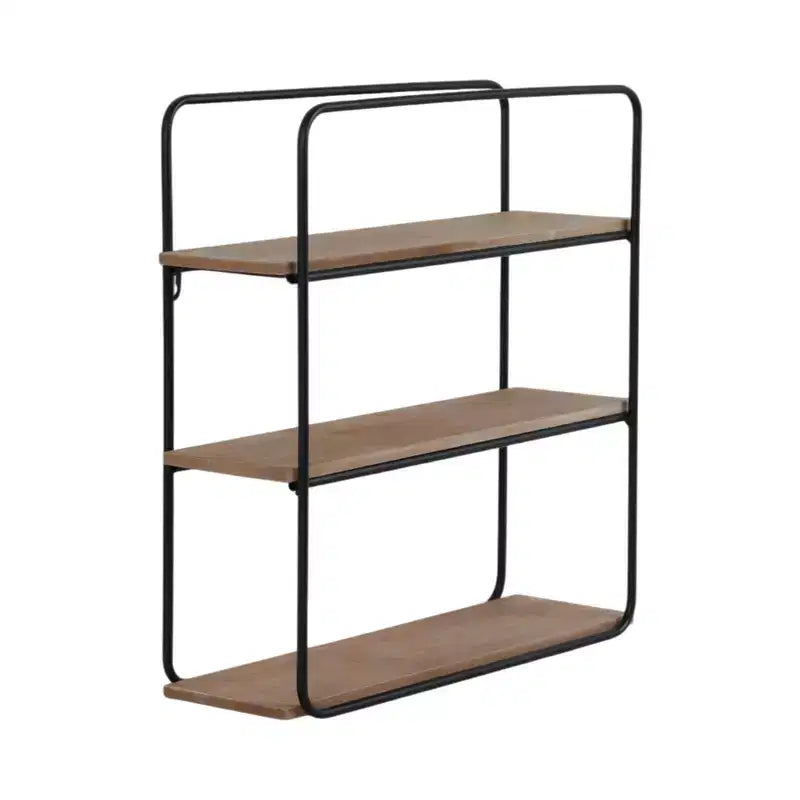 Metal Wood Floating Wall Shelves, Storage and Display, Decorative Wall Shelf Organization