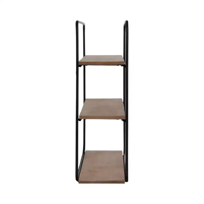 Metal Wood Floating Wall Shelves, Storage and Display, Decorative Wall Shelf Organization