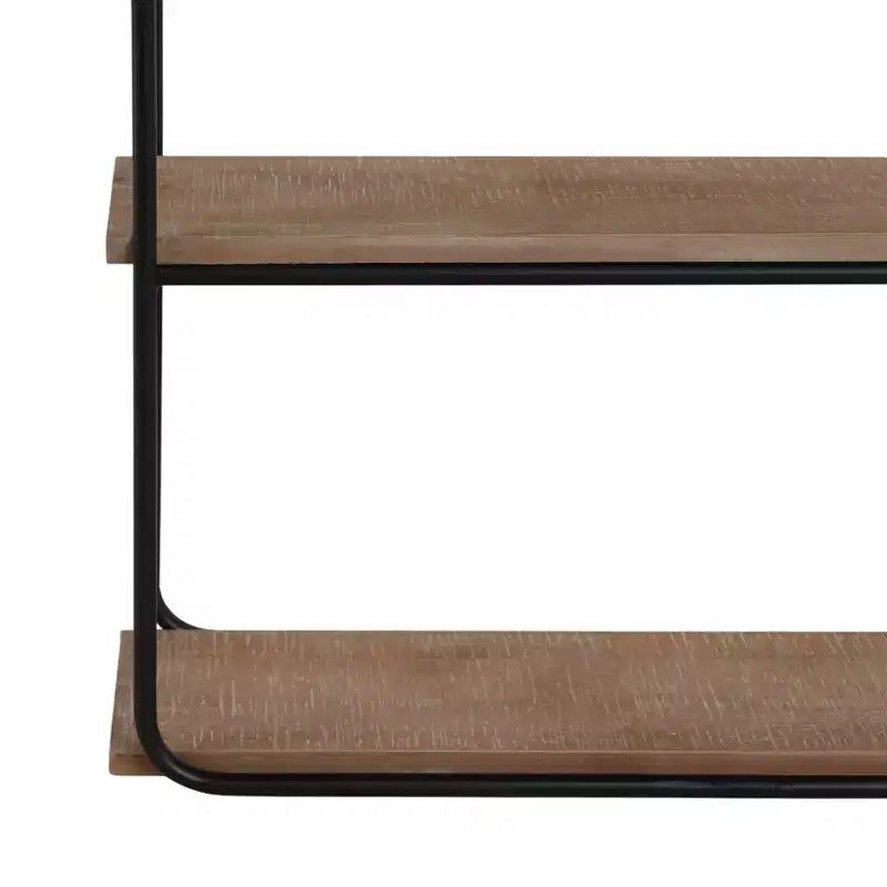 Metal Wood Floating Wall Shelves, Storage and Display, Decorative Wall Shelf Organization