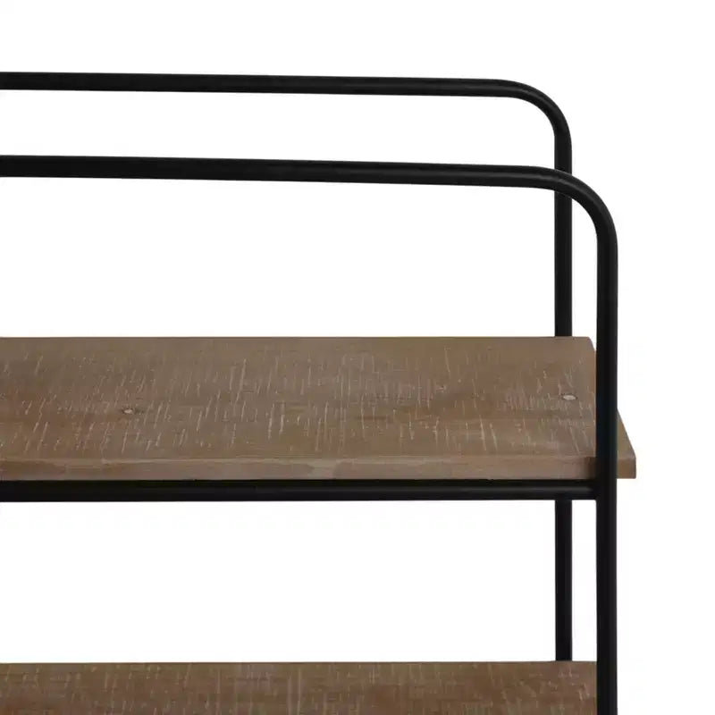 Metal Wood Floating Wall Shelves, Storage and Display, Decorative Wall Shelf Organization