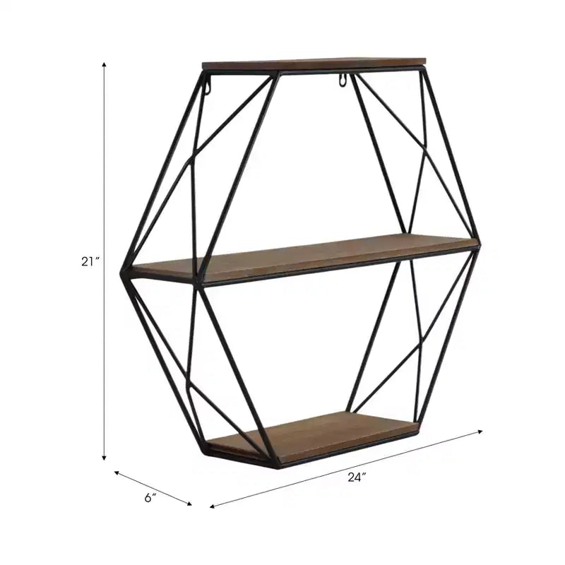 Metal Wood Floating Wall Shelves, Storage and Display, Decorative Wall Shelf Organization