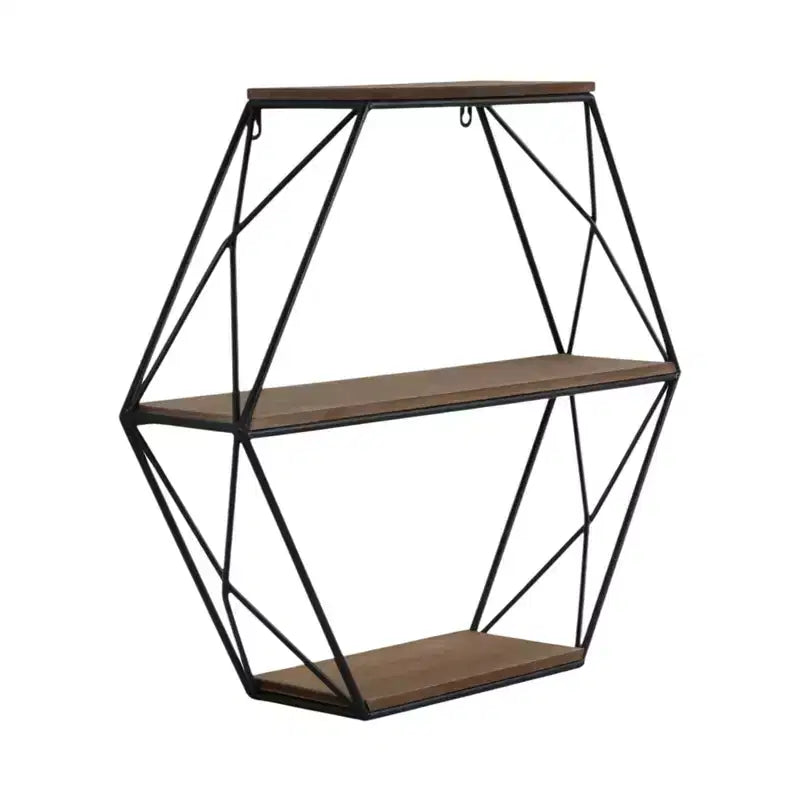 Metal Wood Floating Wall Shelves, Storage and Display, Decorative Wall Shelf Organization