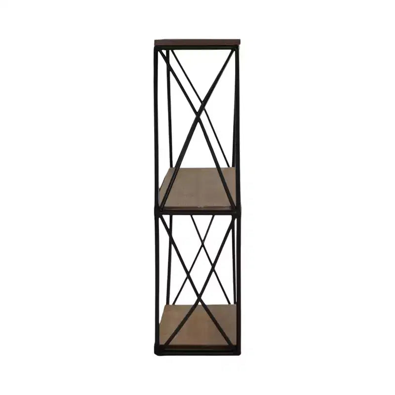Metal Wood Floating Wall Shelves, Storage and Display, Decorative Wall Shelf Organization