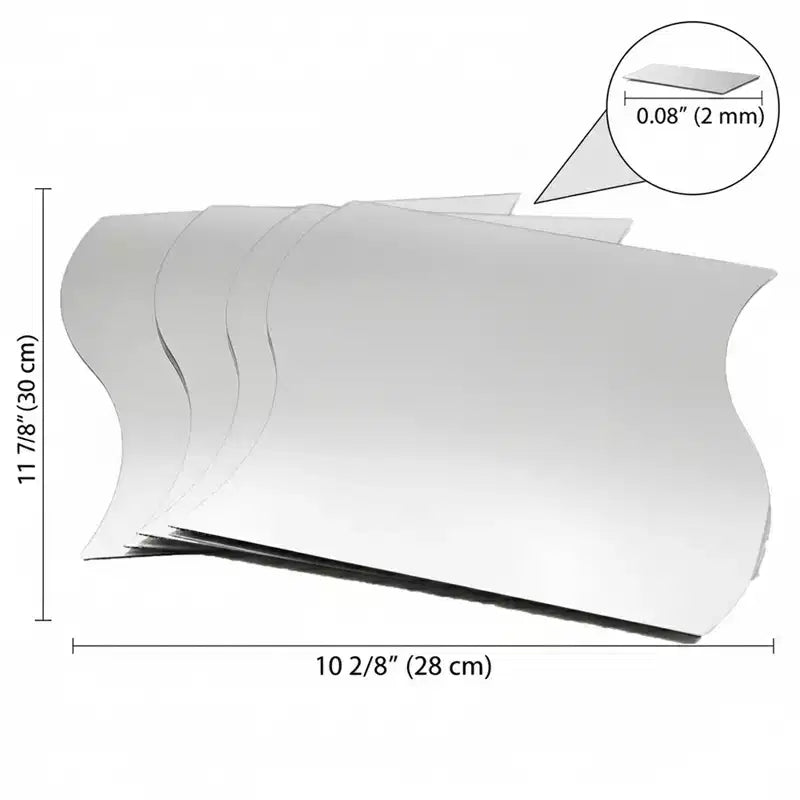 Lot de 4 grands miroirs décoratifs autocollants French Home Goods, disponibles en 3 formes – Parfaits pour une décoration murale moderne dans n'importe quelle pièce.