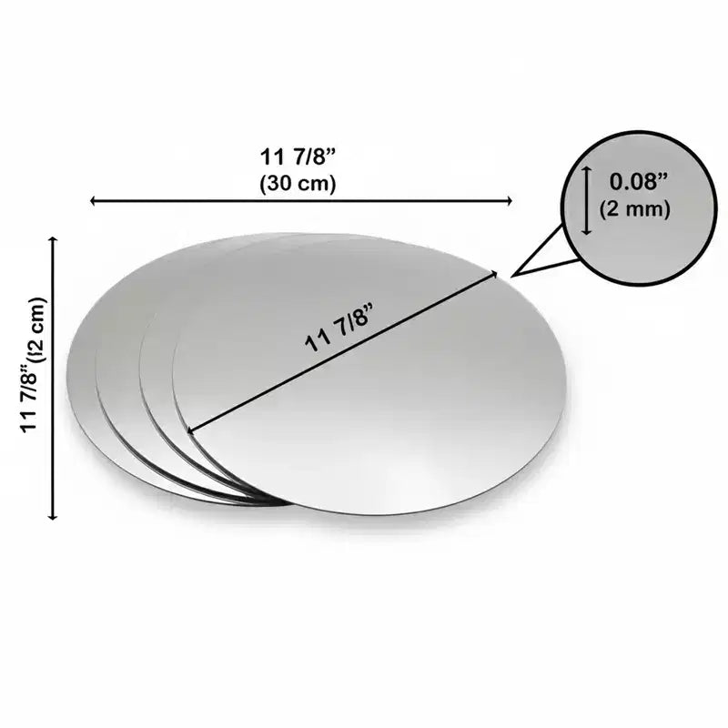 French Home Goods Set of 4 Large Decorative Self-Adhesive Mirrors, Available in 3 Shapes Perfect for Modern Wall Decor in Any Room