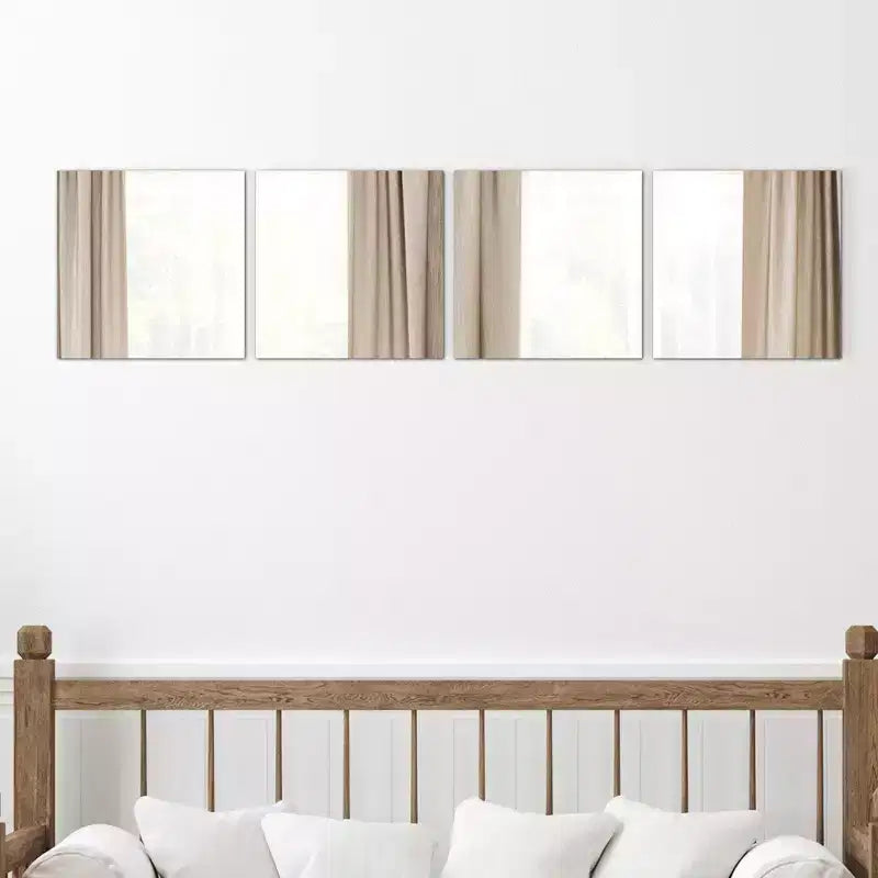 Lot de 4 grands miroirs décoratifs autocollants French Home Goods, disponibles en 3 formes – Parfaits pour une décoration murale moderne dans n'importe quelle pièce.