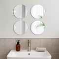 Evideco French Home Goods Set of 4 Large Decorative Self-Adhesive Mirrors, Available in 3 Shapes  Perfect for Modern Wall Decor in Any Room
